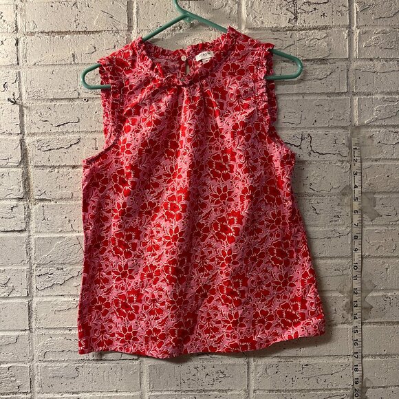 J.Crew Floral Linen Blend Sleeveless Top (Size S) - Picture 1 of 11